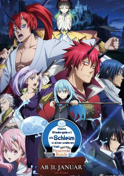 Meine Wiedergeburt als Schleim in einer anderen Welt - Der Film: Feuerrote Bande Anime Poster
